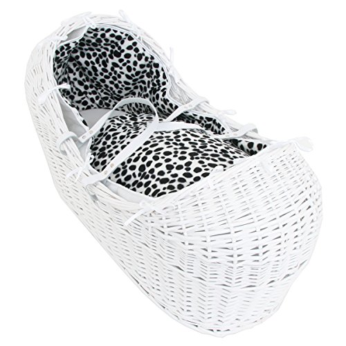 Isabella Alicia Born To Be Wild Dalmation Izzy Pod Moses Basket (White)