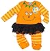 STAR "Halloween Pumpkin Kürbis Fasching" baby girls romper suitstripes (orange/black)