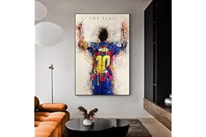 MJKLU Abstrakte Graffiti Fußball Sport Fußball Star Spieler König FC Barcelona Lionel Messi Leinwand Gemälde Wandkunst Poster Fans Schlafzimmer Wohnzimmer Wohnkultur