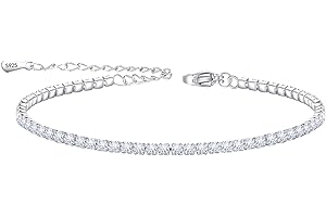 VIVILE Fußkettchen für Damen 925 Sterling Silber,Funkelnde Zirkonia Fußkettchen und Armband,mit Samtbeutel,ideal für Reisen,Strand oder Sommer