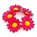 Daisy Flower Bun Ring Garland Scrunchie Elastic Hair Band (FUCHSIA).