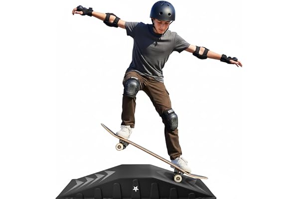 Yes4All Rampe de Skateboard Monobloc, Rampe de vélo, Rampe de Skate – Conçue pour Les débutants, Plus Durable, sûre, capacité de 100 kg