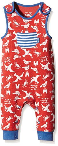 Kite Baby-Boys Seagull Animal Print Crew Neck Sleeveless Dungarees, Red, 0-3 Months