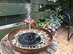 CHESHTA Solar Water Pump Floating Fountain with 3 Nozzles For Bird Bath - Fish Tank Garden Decoration Aerator Pump Outdoor (Black) (Solar Fountain (1Pcs))