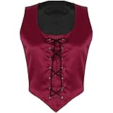 Tasty Life Gilet Corto da Donna retrò, Corsetto Medievale E Pizzo Corsetto da Donna retrò Corsetto Reversibile Lady Sexy Top 