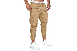 ORANDESIGNE Homme Pantalons Cargo Casual Sport Jogging Slim Fit Militaire Montagne Baggy Pantalon Multi Poches Grande Taille