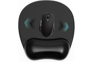 ADM PASS GROUP Alfombrilla para ratón Ergonómica. Almohadilla con reposamuñecas de Gel ergonómico para pc. Base de Goma Antideslizante. Mouse Pad ergonómica de Gel, Color Negro, Ideal para Escritorio u Oficina.
