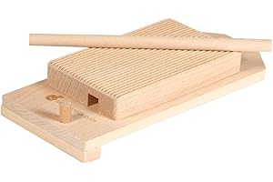 TAGLIAPASTA Palette en Bois de Gnocchi Garganelli avec Petit Rouleau 18 x 26 cm