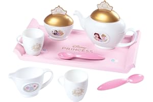 Smoby - Disney Princesses - Set Dinette - Pause Goûter - Divers Accessoires - Plateau, Théière, Sucrier, Pot à Lait, Tasses Et Cuillères - A Partir de 3 Ans - Fabrication Française
