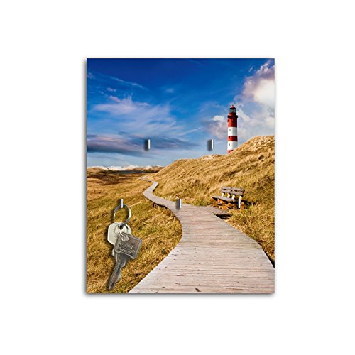 Schlüsselbrett mit Design Weg zum Leuchtturm Schlüsselboard Schlüsselhaken SB329