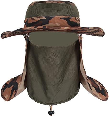 Summer Hat/Outdoor sun visor/Camouflage fisherman Hat/Big Sun Hat/Mosquito fishing Cap-D