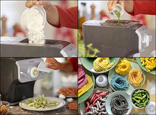 Philips Hr235812 Pastamaker 200 W Vollautomatische Nudelmaschine Mit Wiegefunktion Und 8 Formscheiben Grausilber Philips Hr235812 Pastamaker 200 W Vollautomatische Nudelmaschine Mit Wiegefunktion Und 8 Formscheiben Grausilber