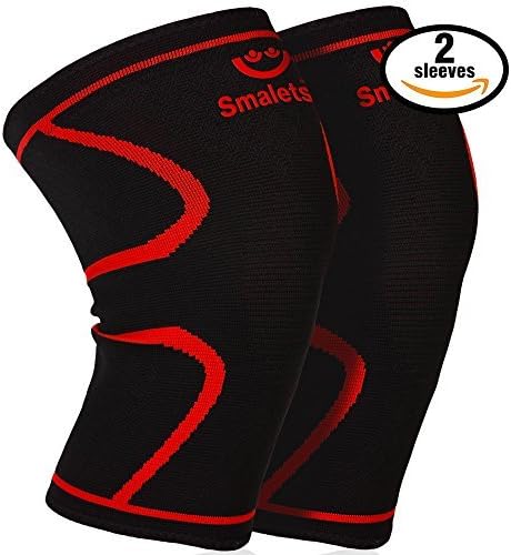 Smalets Compression Knee Support Sleeves (1 Pair) –Powerful Joint Protection for Cross Training, Weightlifting, Running &amp; More (Black, S)