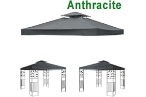 GREEN BAY Greenbay 2-Tier Replacement Top Fabric for 3x3m Gazebo Pavilion Roof Canopy Anthracite