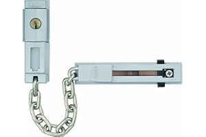 ABUS Dörrkedja låsbar SK78, silver, 03962 | Härdad specialkedja, högkvalitativ fyrstiftscylinder roterbar, lämplig för dörrar