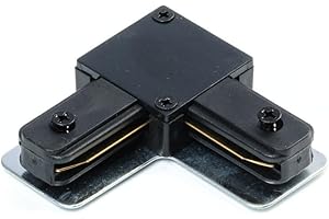 Qub – Connecteur en L miniature pour rail monophasé – noir – montage facile – compatible système 1 phase – pour cuisine, salon, chambre