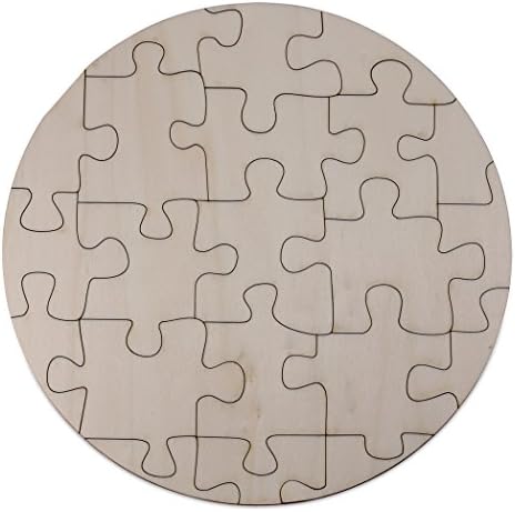 Wooden Puzzle round to paint and decorate oneself Empty Circle Puzzle Plywood - 15 Pieces approx. 21 x 21 cm