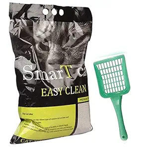 Kiki N Pooch Cat Litter Tray with Rim/Semi Closed Style of Cat Litter Basin with 1 Poop Scoopper