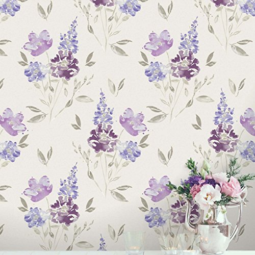 Price comparison product image Crown Wallcoverings Sancerre Vinyl Wallpaper Damson M1044 Full Roll