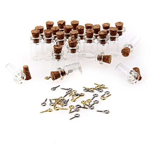 TININNA 50 Stück 0.5ml Mini Klein Glasfläschchen mit Korkverschluss Glasflaschen Mini Vials Fläschchen mit Korken - 3