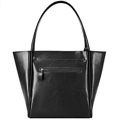 S-ZONE Frauen Echtes Leder Tote Umh  ngetasche Handtasche