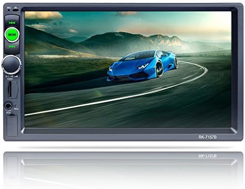 FiveFour 7.0-Inch Double-Din In-Dash Car Stereo Receiver Support RDS/AUX/FM/AM,Bluetooth,1080P Touchscreen,Wireless Remote,Steering Wheel Control