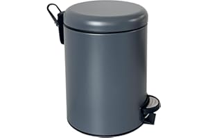 JM ·YIPENG 3L Bathroom Bin,Small Pedal Bin with Removable Inner Bucket and Soft Close Lid,Small Waste Bin for Bathroom, Bedroom,Grey