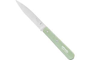 Opinel - Couteau cranté à tomates 10 CM manche bois vert sauge N°113 - OPINEL