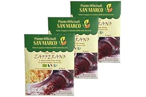 PIANTE OFFICINALI SAN MARCO Officinali San Marco - Zafferano toscano biologico in polvere delle Crete Senesi - Toscana - Italia – 3 buste triple da 0,30gr