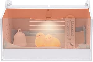 BAZARGAME Incubadora de 20 huevos, caja de cría de pollitos para reptiles, aves de corral, incubadora totalmente automática, caja de cría de pollitos con suministro de agua, termómetro, lámpara solar, pañales