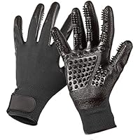 TAKURO Baden & Grooming Handschuhe für haustier Professionell Fellpflege Handschuh für Katzen/Hunde/Pferd Fördern Sie Blutzirkulation (Schwarz)