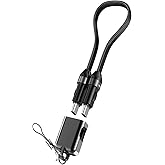 S-link Armor CC-020 60W 20 cm Type-C to Type-C PD &Ouml;rg&uuml;l&uuml; Metal Başlıklı Siyah Hızlı Şarj Kablosu, Kısa Type C Kablo (İphone v