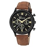 IG-Invictus Luxus Mode Kunstleder Herren Blue Ray Glas Quarz Analog Uhren Herren Gürtel Uhr 644 Schwarz Shell Gold Nagel