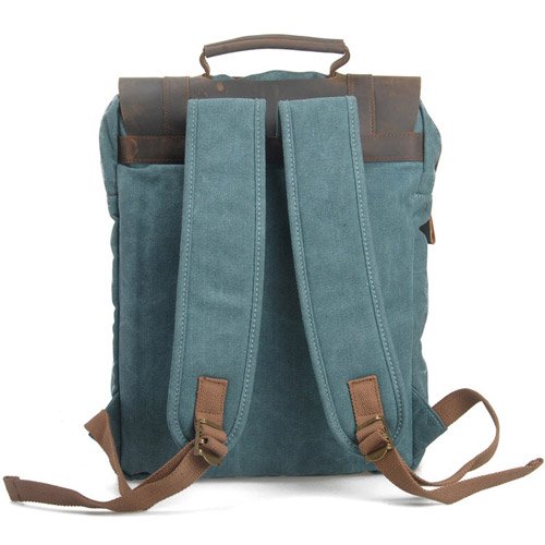 Vintage Rucksack,Estarer Canvas Leder Daypack/Laptoprucksack 15 Zoll Blau - 5