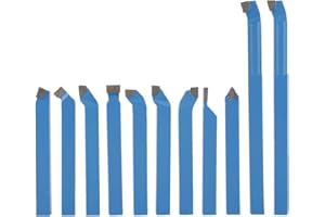 COCOARM 11Pcs Outils Tour A Metaux Outil de Tour en Carbure Jeu d'outils De Tournage Outils de Tour en Carbure de Soudage pour Le Tournage de Fraisage 10 × 10mm