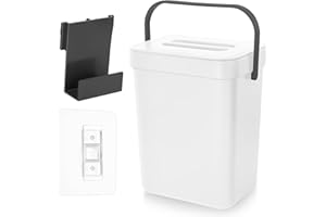 Yesaler Komposteimer für die Küche Kleiner Biomülleimer Küche Hängend Mülleimer 3L Abfalleimer mit Deckel für Zuhause Weiß