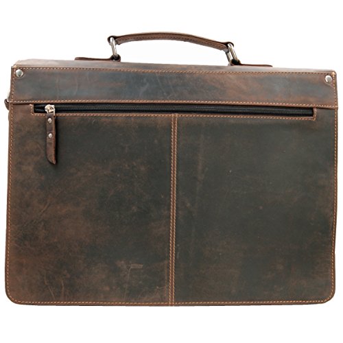 Aktentaschen – Laptoptasche SHATTERHAND aus braunem Western-Leder + Lederpflege FREIHERR von MALTZAHN - 6