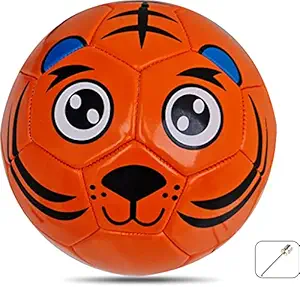 Jaspo Synthetic Leather Super Soft Edu-Sports Football Soccer Educational Kids Toy Ball Size 3 for Age (Upto 10 Years) (Orange)