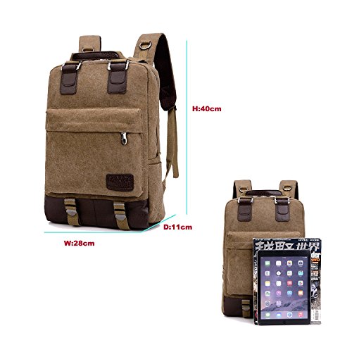 HongyuTing Vintage Canvas Laptop (14 Zoll) Rucksack Spielraum Rucksack Schulrucksack Unisex Rucksack / Handtasche für Damen und Herren - 5