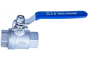JIVTO Stainless Steel Ball Valve 1/2 Inch BSP, Female to Female, Full Port Valve for Gas, Oil, Liquid, Water.