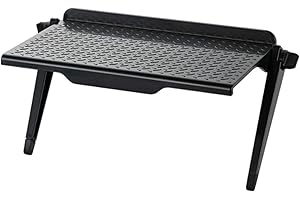 EABDICE Regulowana półka ekranowa, górny ekran TV, półka do dekodera, bez uderzenia, wytrzymała i stabilna, aplikacja na TV Box, router, aparat, pudełko do gier (czarny)