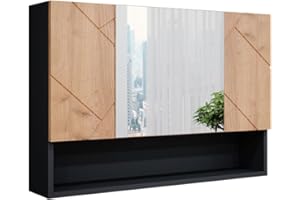 ‎VICCO Vicco Irma Bathroom Mirror Cabinet 80 x 55 cm Anthracite / Oak