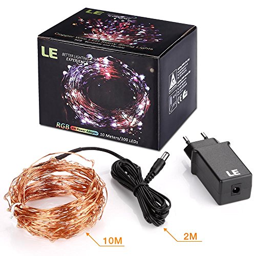 LE 10M 100 LEDs Kupferdraht LED Kupfer Lichterkette, Wasserdicht Sternen Lichterketten (RGB) - 2