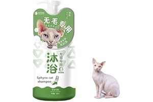 DLMLEMU Sphynx Cat shampoo, Sphynx Cat Soothing Skin Cleanser, Effectively Control Oil Moisturizes Skin, Eliminate Black Chin,Tail Decontamination, Cleanses Skin Grease, Gentler Sphynx Cat Shampoo, 16.9Fl Oz