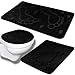 Produktbild TW24 Badvorleger - Duschmatte - Badezimmer-Set 3tlg Mono Fuß - Farbauswahl (schwarz)