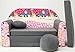 Kids Sofa Bed Futon Children Furniture Includes Pouffe/Footstool, Pillow (A16)