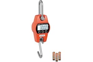 Steinberg Systems - Bilancia da gru SBS-KW-300/100-O - 300 kg Campo di misura / 100 g precisione - durata ciclo batteria 150 h. - Display LCD