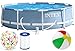 Produktbild Intex 366x76 cm Prism Metal Frame Swimming Pool Schwimmbecken 28712 Komplett-Set mit Extra-Zubehör Wie: Zwei Strandbälle