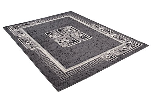 DESIGNER TEPPICH WOHNZIMMER TEPPICH SCHÖN MUSTER IN GRAU CREME (200×300 cm) - 3