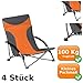 Produktbild Strandstuhl | bequemer Campingstuhl | extra hohe Tragkraft bis zu 100 Kg | extra breite Standfüße - somit auch ideal für weichen Boden | optimal für Picknick, Camping, Festival, Konzerte, Strand oder Garten | Minimales Gewicht (3Kg) bei Maximalem Komfort (Orange, 4er Set)